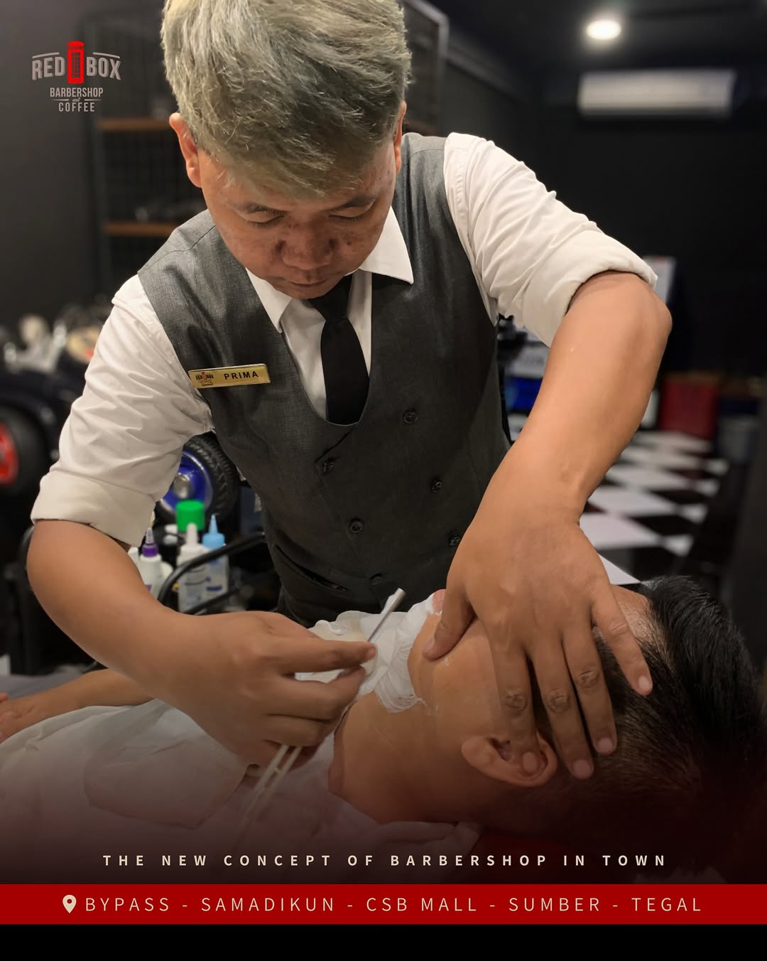 Barber at work